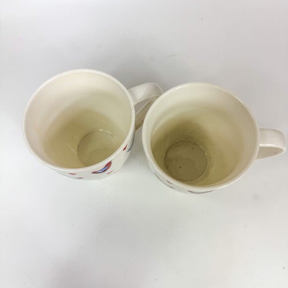 Queens Churchill Alex Clark Mellow Yellows Love Birds Coffee Mugs Red & Blue - Picture 2 of 5